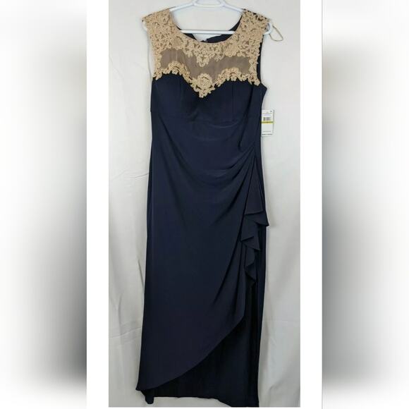 Alex Evenings Petite Formal Dress, Navy, Women's 14P - Picture 1 of 5